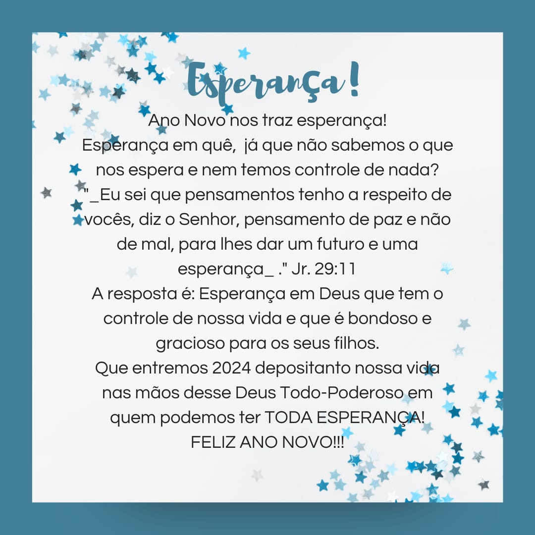 Imagem falando sobre Esperança